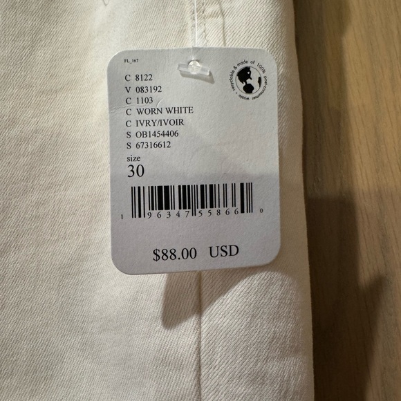 NWT Free People Worn White Ivory Venice Beach Flare Pant / 30 - Picture 6 of 10